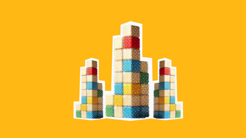 stacked blocks/containers on an orange background for how to calculate resource capacity
