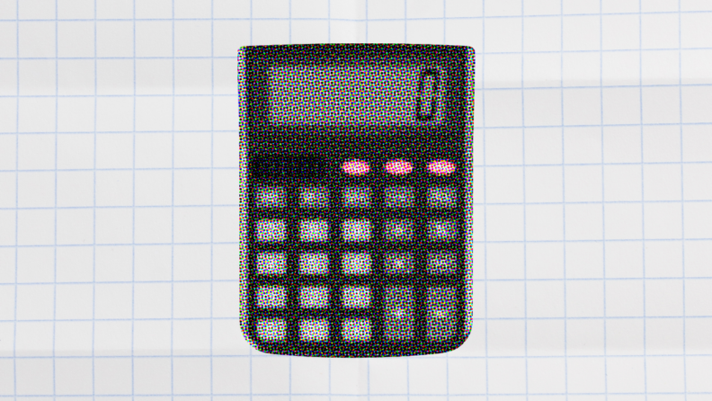 calculator on a white background for project resource estimation