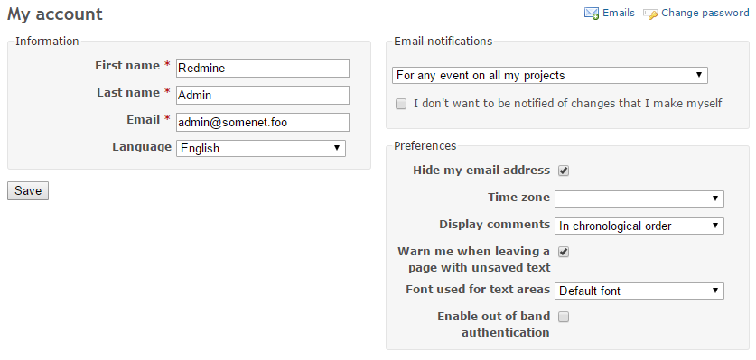 Security features of Redmine