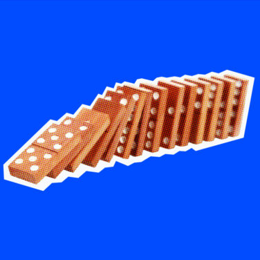how to identify a predecessor in project management featured image showing a falling stack of dominoes.