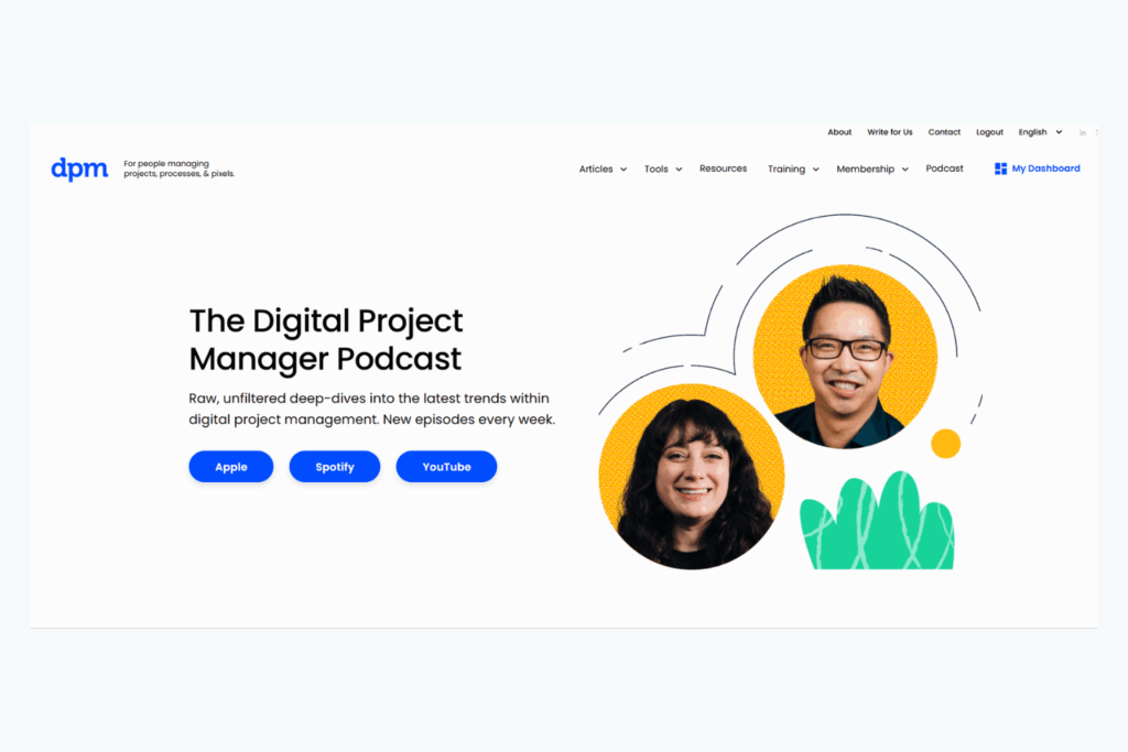 The digital project manager podcast is a project management podcast that frequently touches on AI project management.