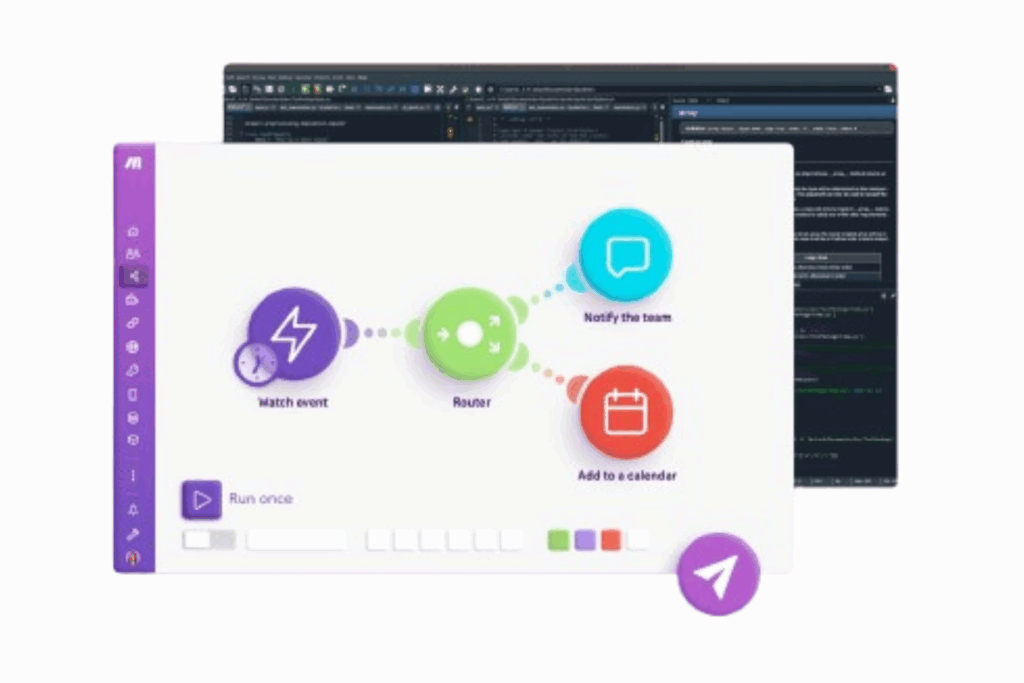 Make.com screenshot of setting up a workflow automation