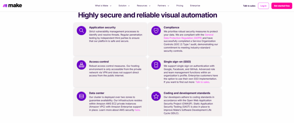 Make security settings screenshot