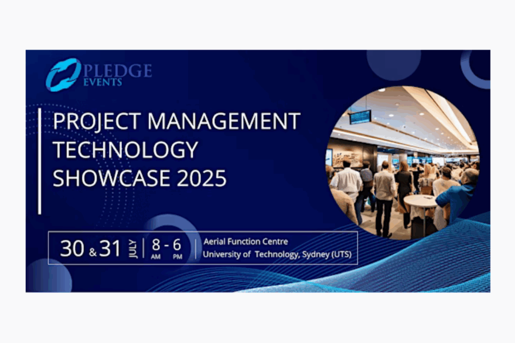 Screenshot of the landing page for the Project Management Technology Showcase 2025
