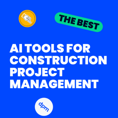 Ai tools for construction project management text on blue background