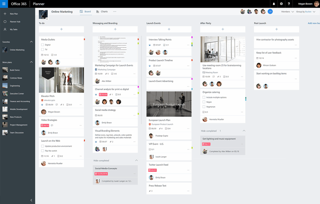 Microsoft Planner board view. Scalability.