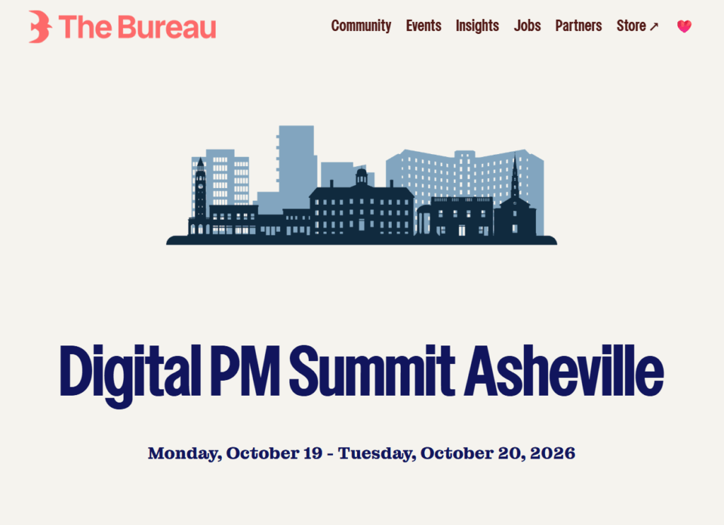 Landing page for the Digital PM Summit Asheville