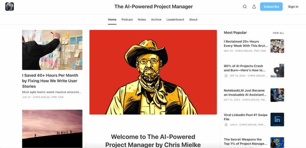 Home page of The AI-Powered Project Manager