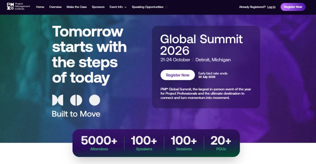 Landing page for the PMI Global Summit 2026