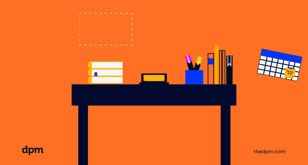 In this image, the nameplate has been placed in it's proper spot at the center of the desk.