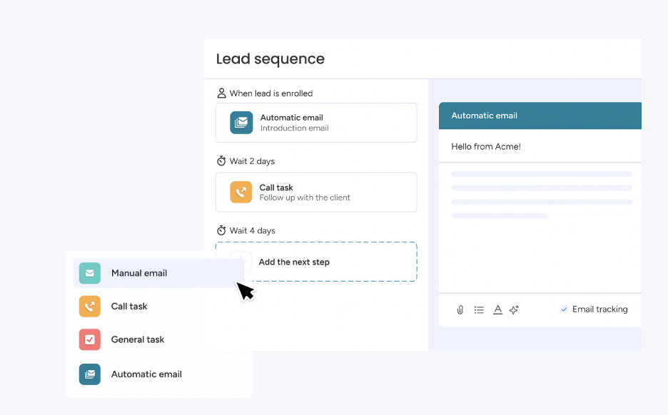 monday crm Lead Sequence