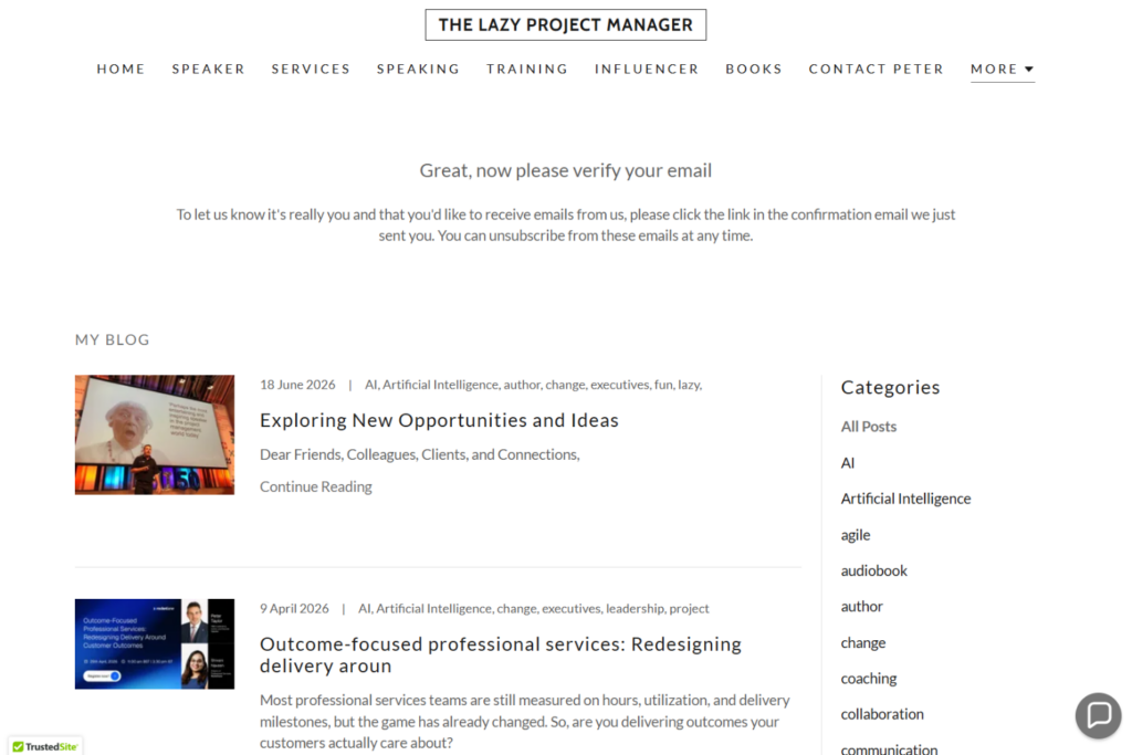 The Lazy Project Manager blog featuring project leadership and AI articles