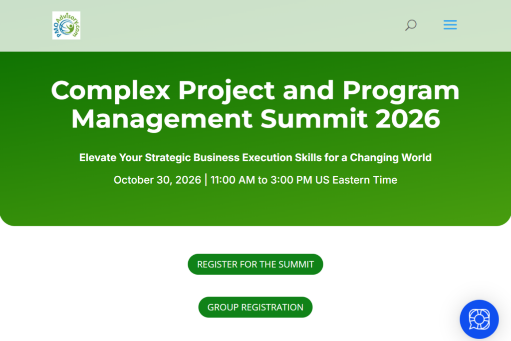 Complex Project and Program Management Summit 2026 landing page