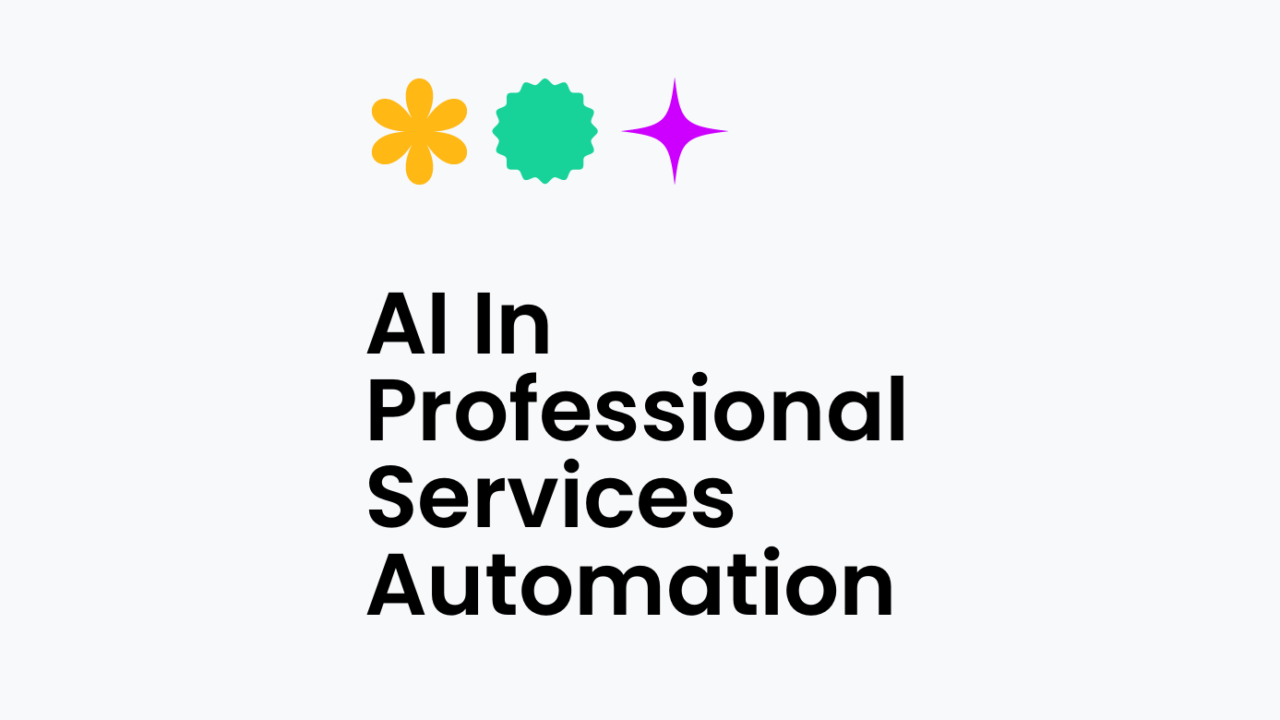 Ai in professional services automation text on white background