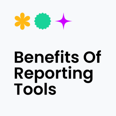 Benefits of reporting tools text on white background