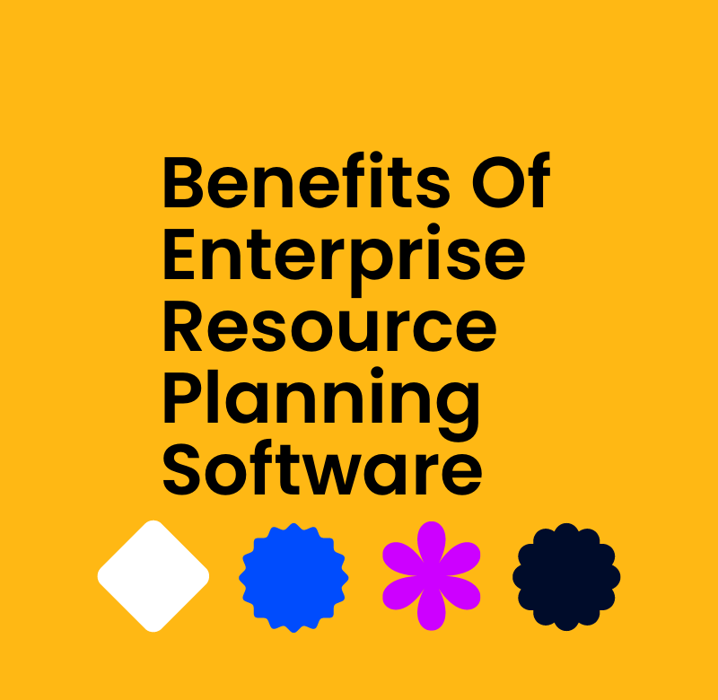 Benefits of enterprise resource planning software text on orange background