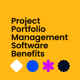 Project portfolio management software benefits text on orange background