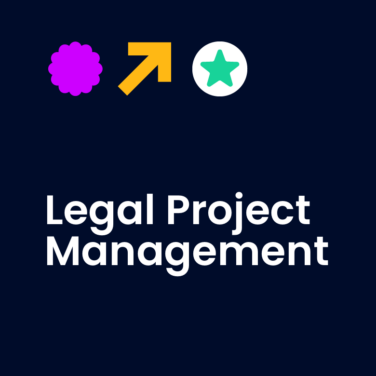 Legal project management text on dark background