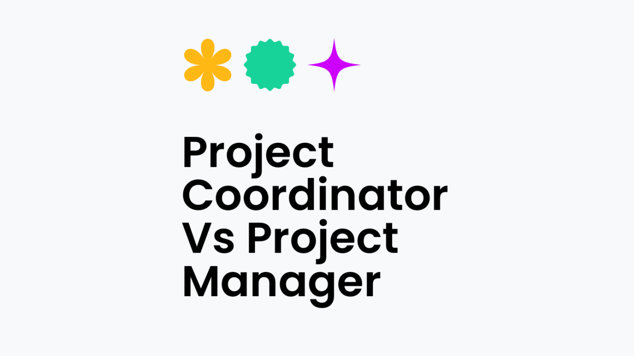 Project coordinator Versus Project manager text on white background