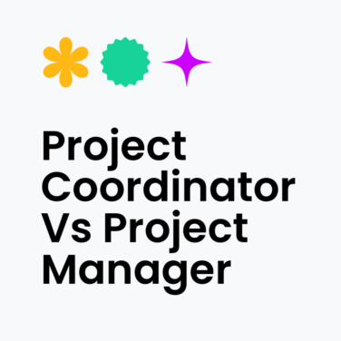Project coordinator Versus Project manager text on white background