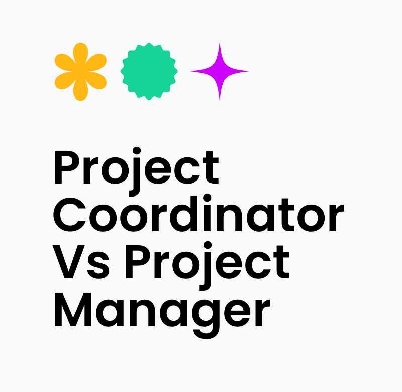 Project coordinator Versus Project manager text on white background