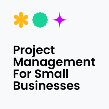 Project management for small businesses text on white background