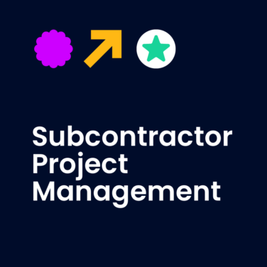 Subcontractor project management text on dark background