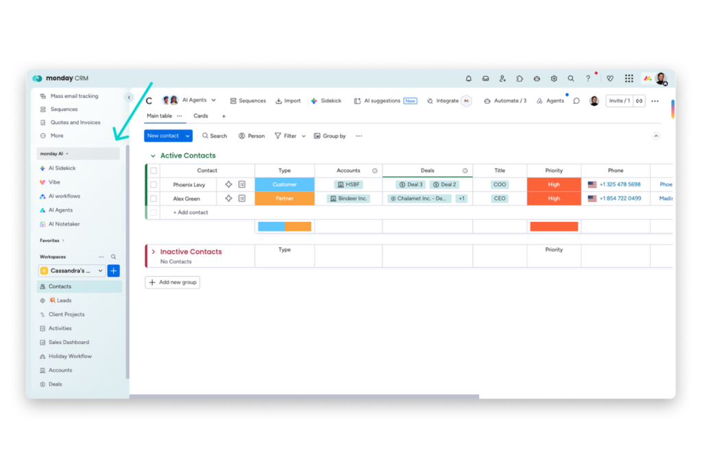 Step 2: Enable monday CRM’s AI Tools and Confirm Workspace Access