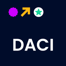 Daci text on dark background