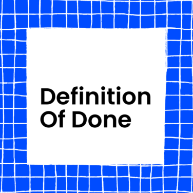 Definition of done text on blue background