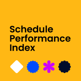 Schedule performance index text on orange background